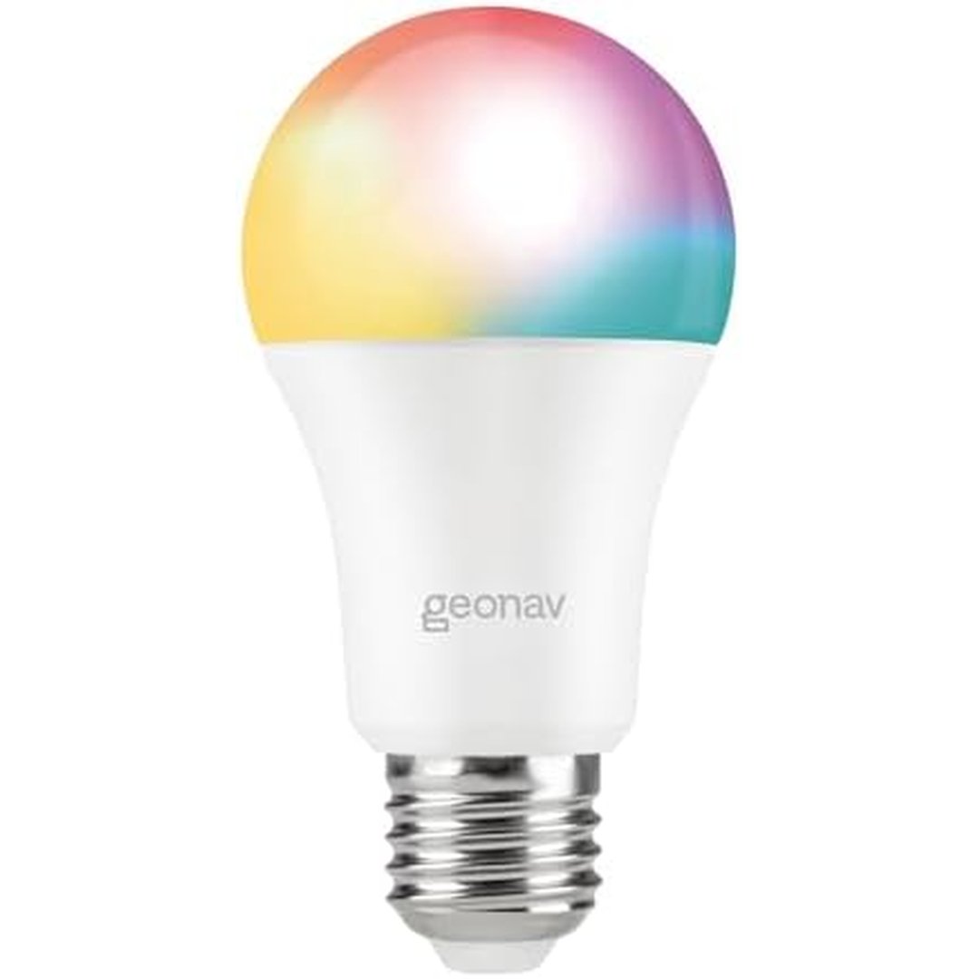 Hi by Geonav Lâmpada Inteligente Led 9W, Wi-Fi, E27, Branco Frio/Quente/RGBW 16 milhões de cores, Dimerizável, Controle no Aplicativo, 810 Lúmens, Bivolt, Compatível com Alexa e Google Assistente