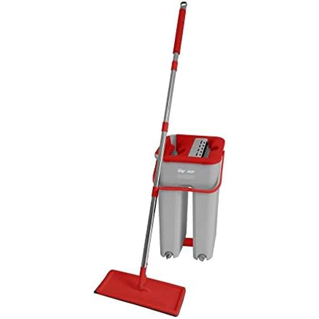WAP Vassoura MOP com Balde MOP DUPLO COMPACTO Multiuso, Lava e Seca, com Refil de Microfibra, 8 Litros