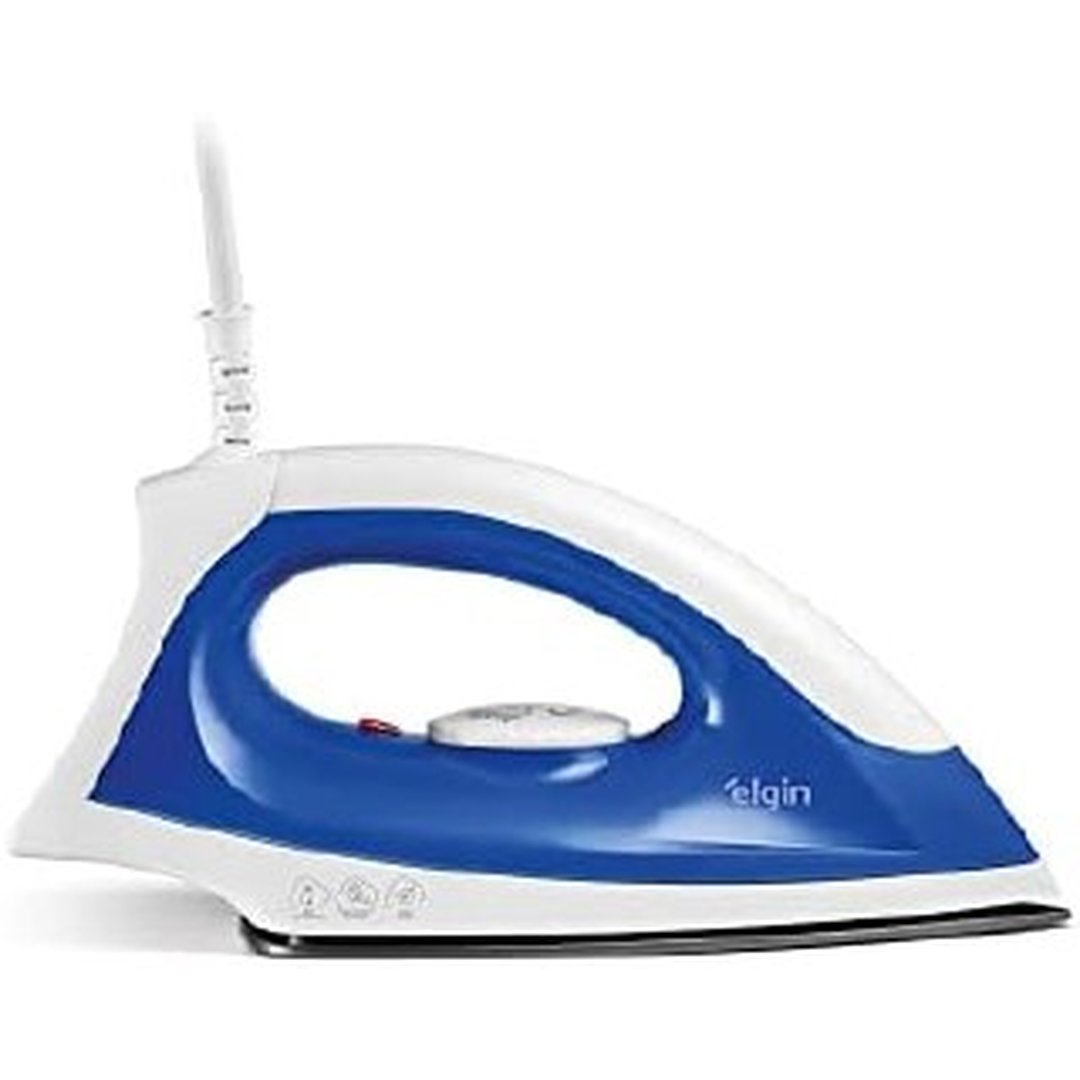 Ferro de Passar a Seco Iron Force Elgin Super Leve Branco e Azul Base Antiaderente 220V