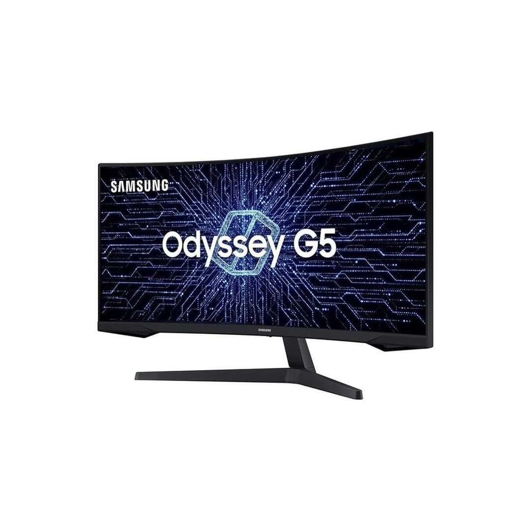 Monitor Gamer Curvo Samsung Odyssey 34’’, Ultra WQHD, 165Hz, 1ms, tela ultrawide, HDMI, Display Port, Freesync Premium, preto, série G5