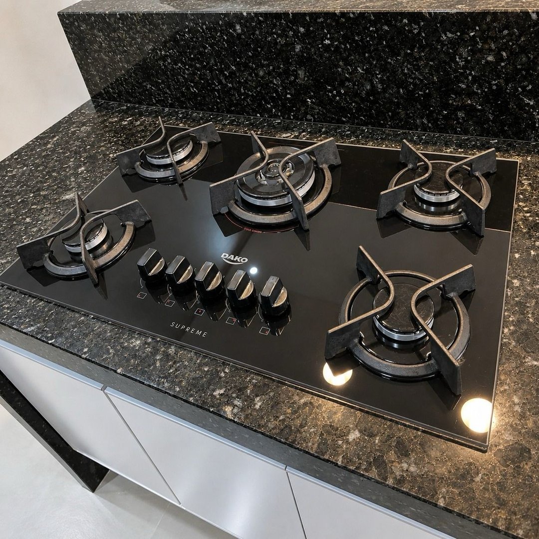 Cooktop 5 Bocas Dako Supreme Com Tripla Chama Preto Bivolt Preto