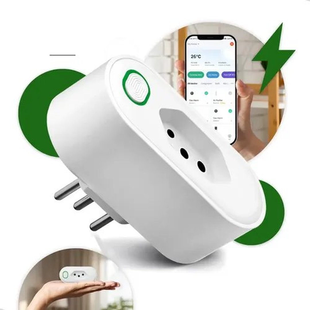 Tomada Inteligente Wi-Fi Kateluo 16A com Monitor de Consumo para Alexa e Google Home