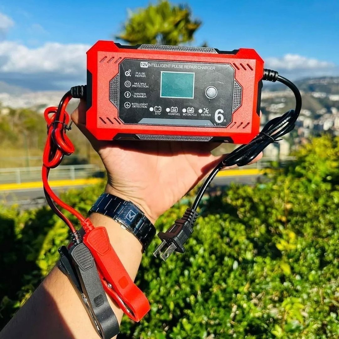 Carregador Inteligente De Bateria Automotiva Portátil 12v 6a