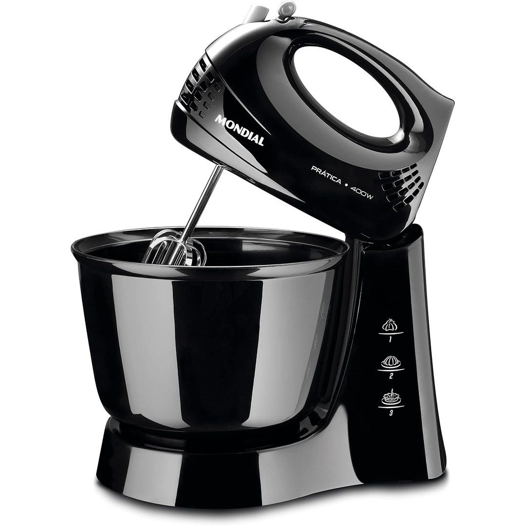 Batedeira Prática Mondial Preto 400W B-44-B