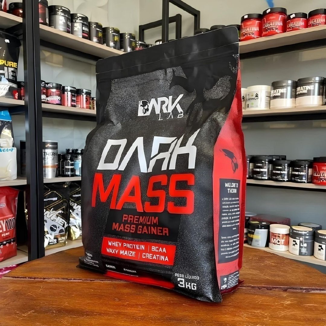 Hipercalórico Dark Mass 3kg Chocolate Branco c/ Morango Dark Lab