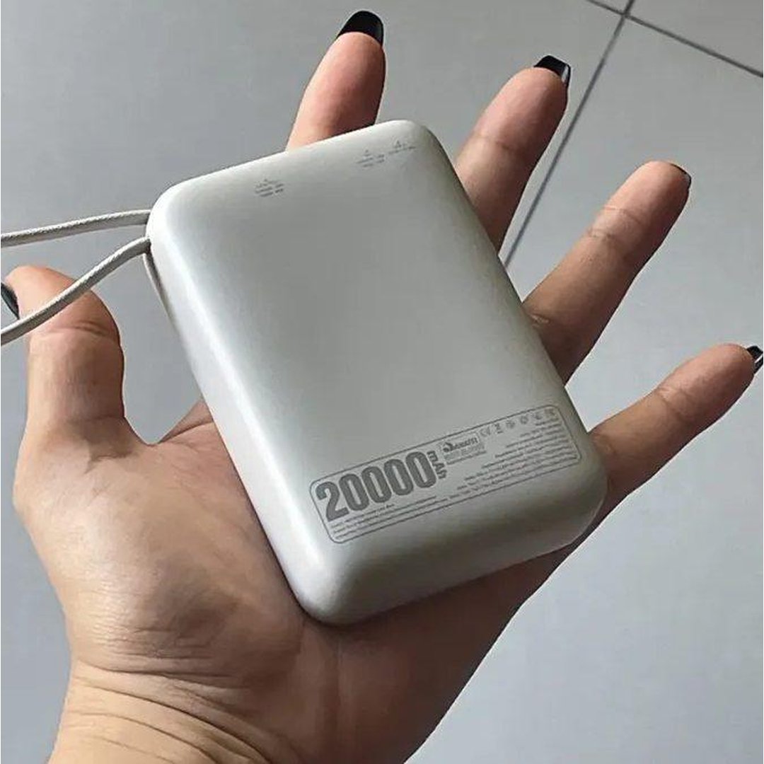 Carregador Portátil Basike 20000mAh PD 45W com Cabo USB-C Integrado
