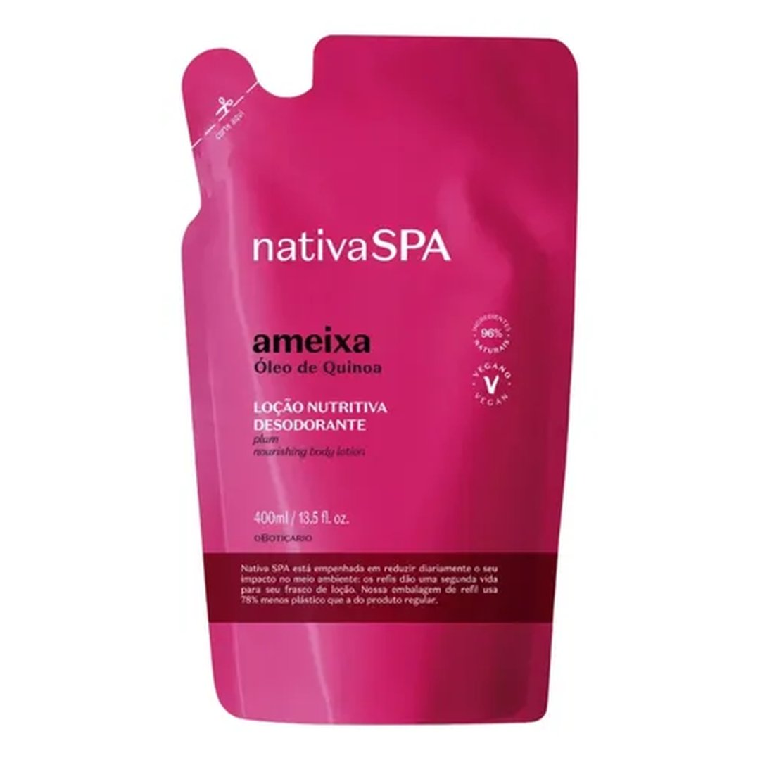 2 Refil Nativa Spa Loção Desodorante Hidratante Corporal Ameixa