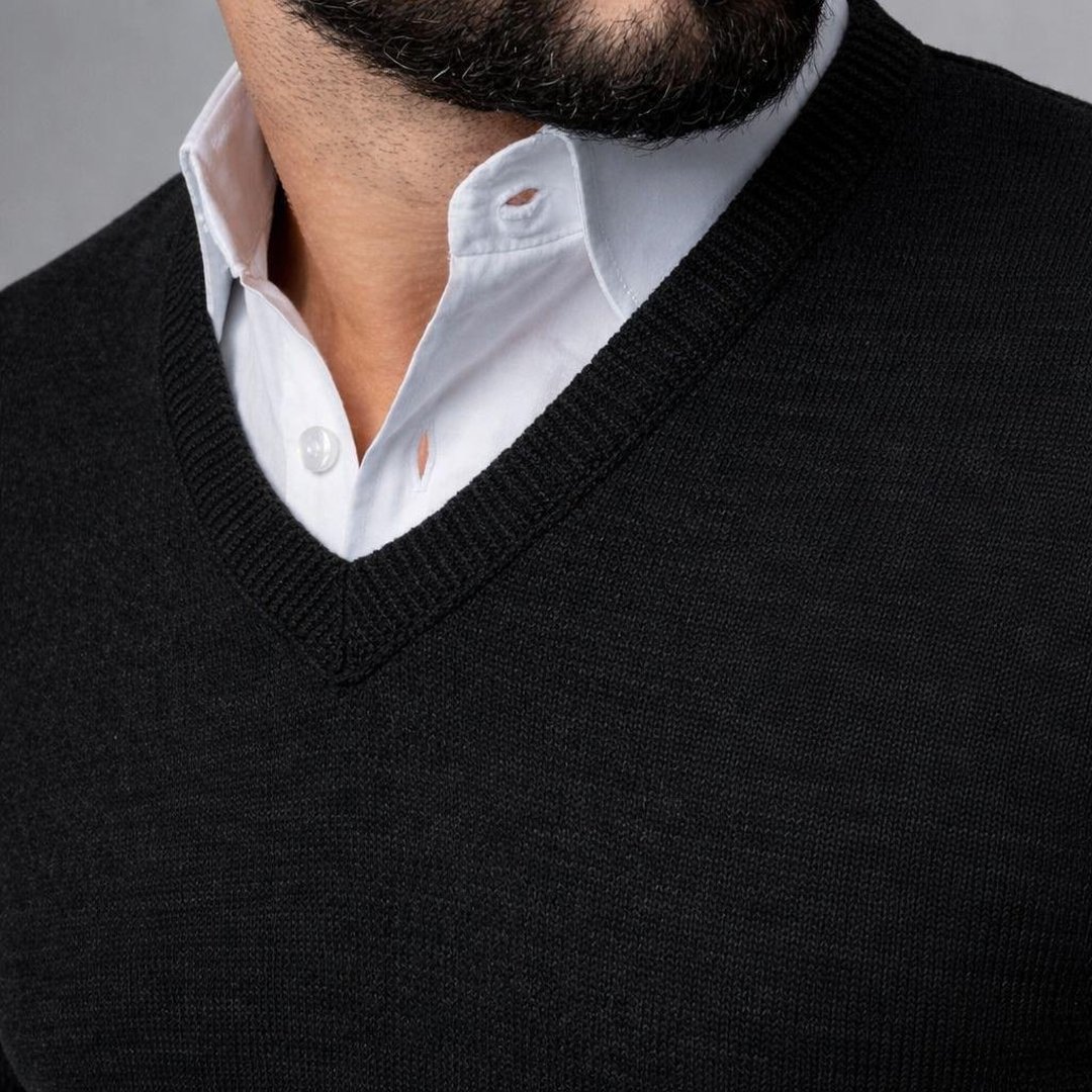 Suéter Masculino Inverno Blusa Gola V Social Casual Tricot