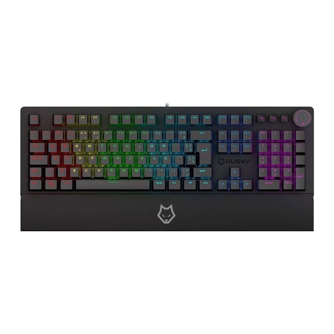 Teclado Mecânico Gamer Husky Anchorage Full Size, Rgb, Switch Gateron Ef Brown, Abnt2