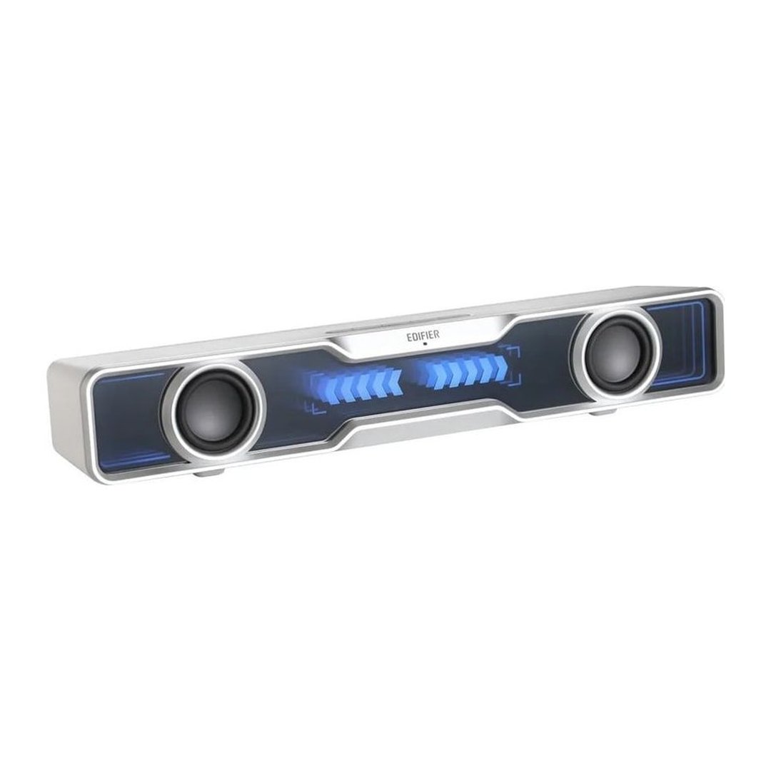 Soundbar Gamer EDIFIER QS30 com Bluetooth 5.3, Graves Potentes, RGB, TempoAbyss, 5W RMS Branco