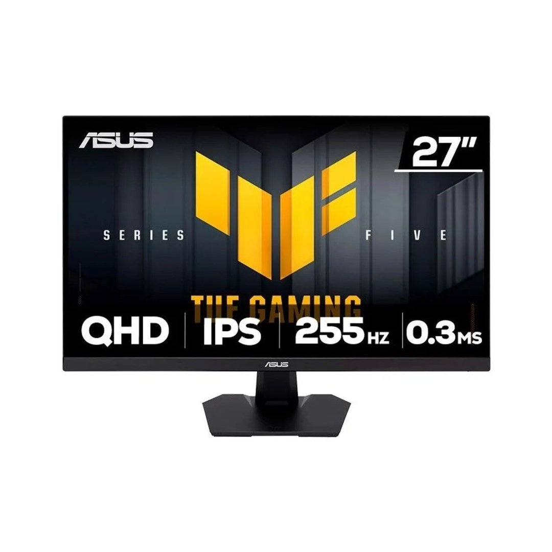 Monitor Gamer Asus Tuf 27", Qhd, 255Hz, 0.3ms, Fast Ips, G-Sync Comp, FreeSync Premium, Hdr10, Som Integrado Vg27aqme5f