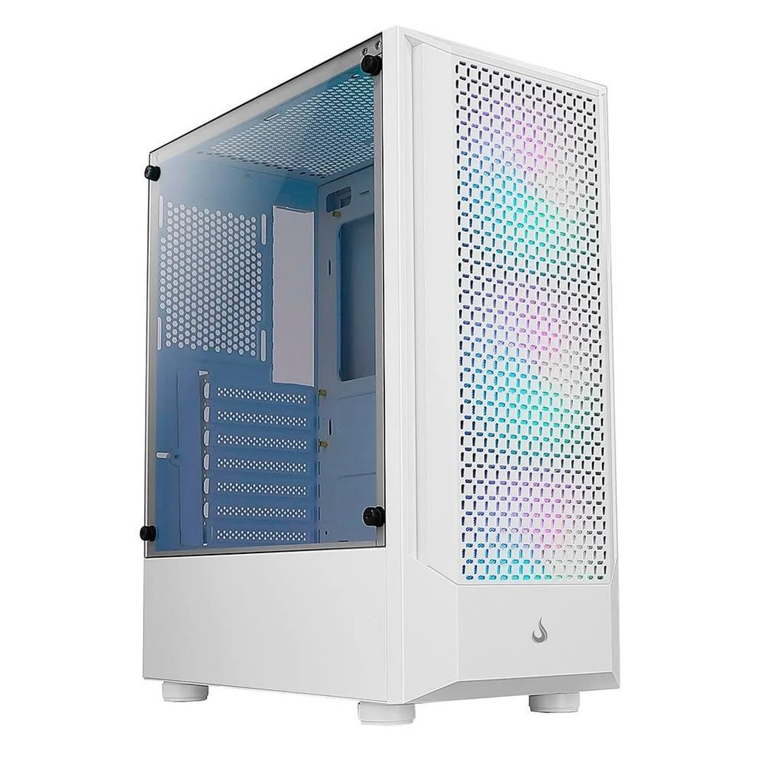 Gabinete Gamer Rise Mode Wave White, Mid Tower, Lateral em Vidro Fumê, ARGB, ATX, 3 Cooler Fan ARGB, Branco RM-WA-BW-ARGB
