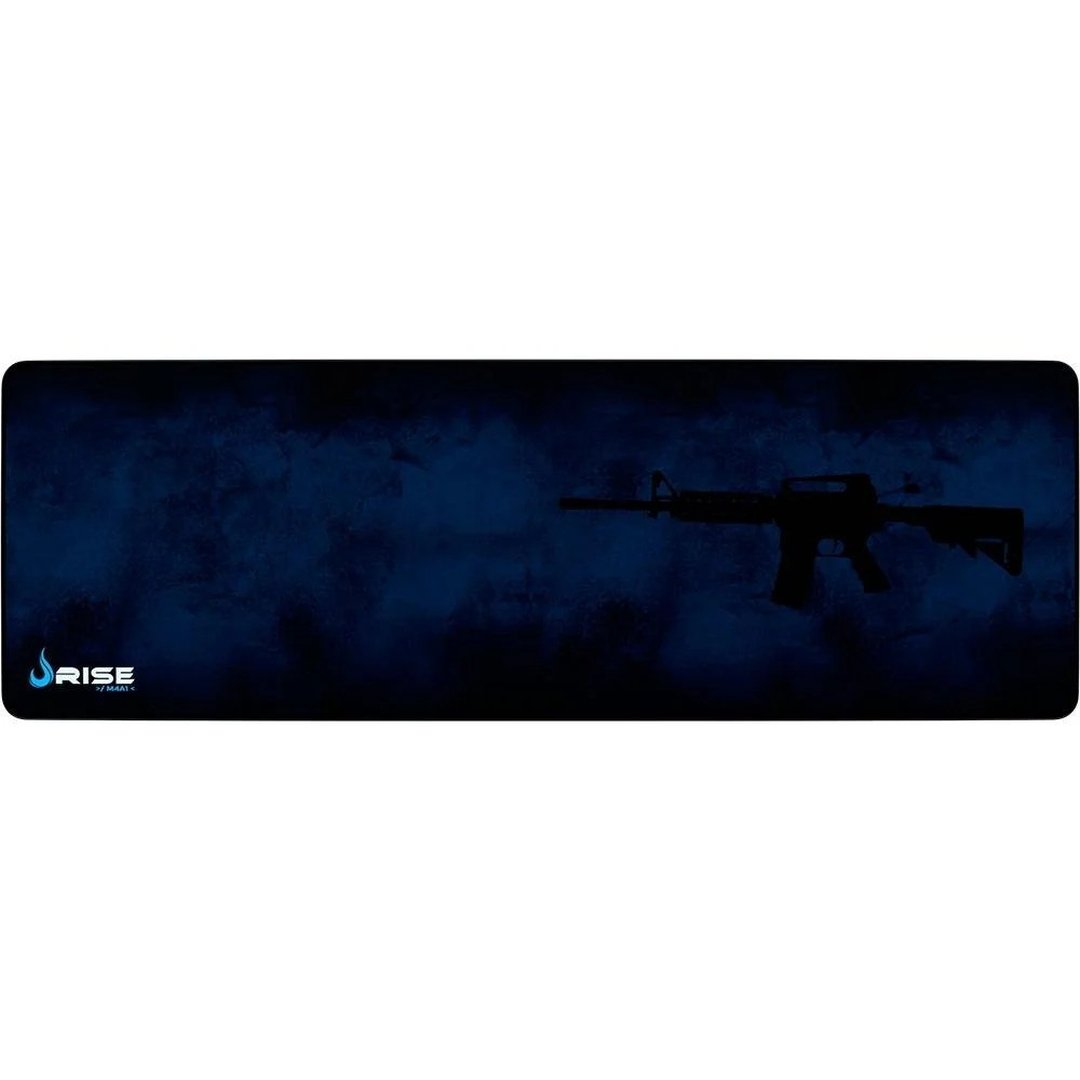 Mousepad Gamer Rise Mode Speed, M4A1, Estendido (900x300mm), Azul